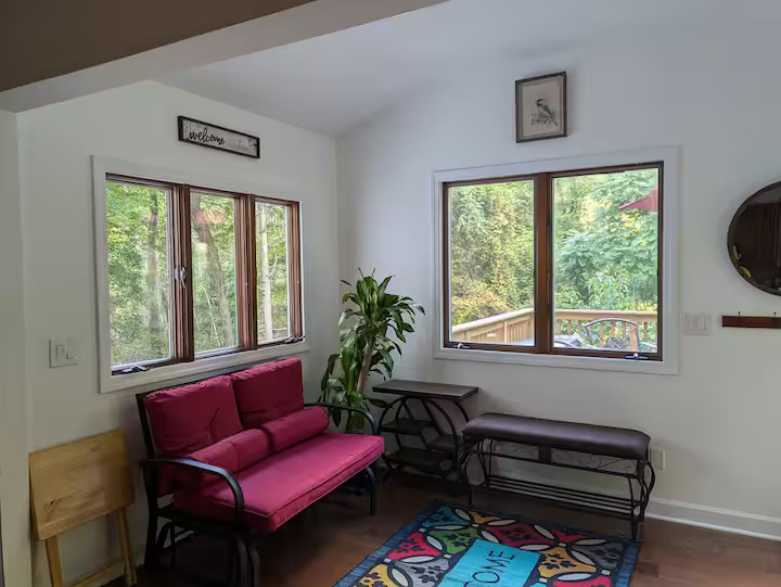 Sunroom rocking bench